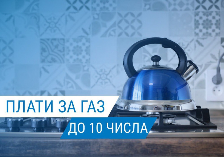 За газ нужно заплатить не позднее 10 числа. За газ нужно заплатить не позднее 10 числа.